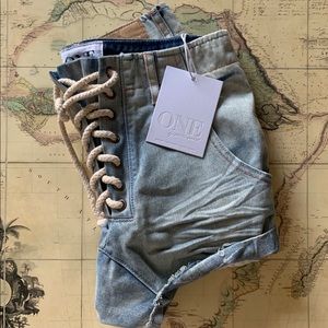 NWT One Teaspoon Superfreak Lace Up Shorts